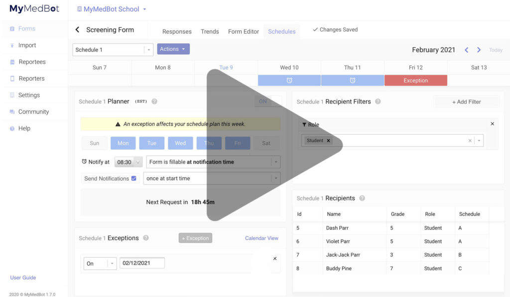 Screening Form Walkthrough